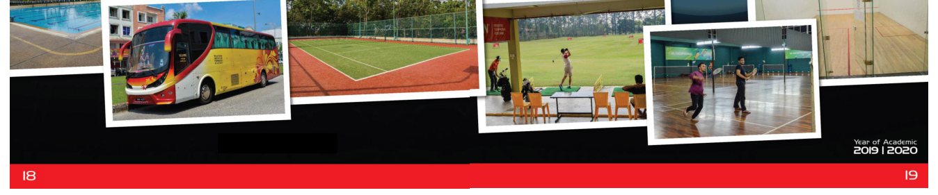 School sports and student activity facilities shown in the prospectus